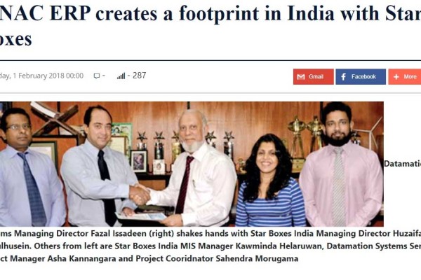 FiNAC ERP creates a footprint in India with Star Boxes