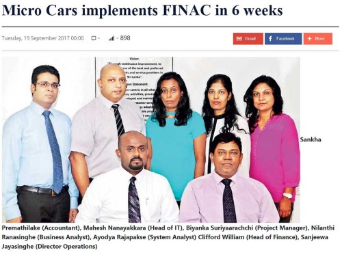 Micro Cars implements FINAC