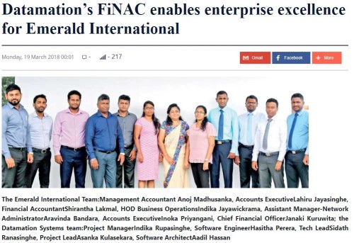 FiNAC enables enterprise excellence for Emerald International